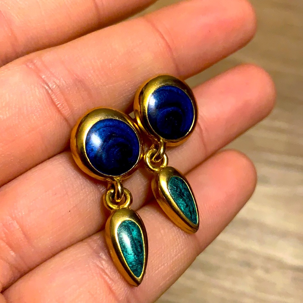 Gold Opal Earrings